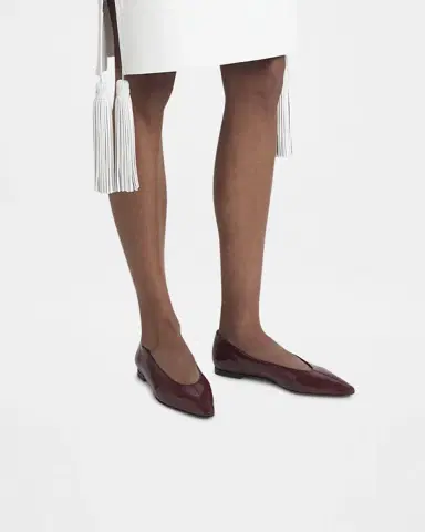 Bottega Veneta Sofia Pointed Leather Ballet Flats | Thumbnail 2