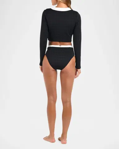 L'AGENCE Adaline Colorblock Chic Swim Cardigan | Thumbnail 3 L'AGENCE Adaline Colorblock Chic Swim Cardigan | Thumbnail 3