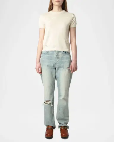 Zadig & Voltaire Bully Seco Stars Short-Sleeve Sweater | Thumbnail 2 Zadig & Voltaire Bully Seco Stars Short-Sleeve Sweater | Thumbnail 2