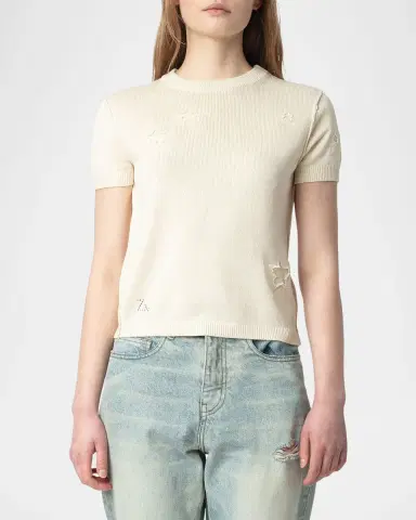 Zadig & Voltaire Bully Seco Stars Short-Sleeve Sweater | Thumbnail 4 Zadig & Voltaire Bully Seco Stars Short-Sleeve Sweater | Thumbnail 4