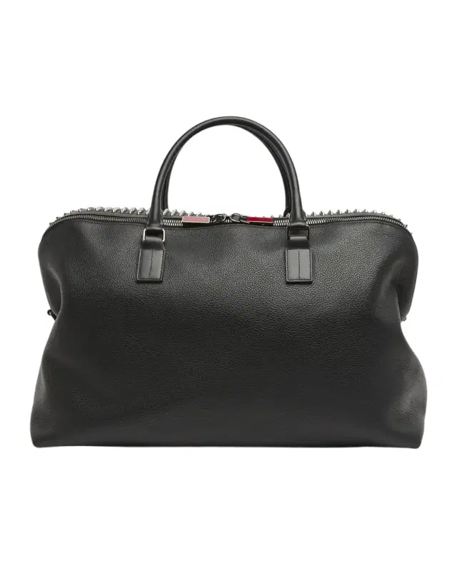 Christian Louboutin Men 's Funky Leather Empire Spikes Weekender Bag