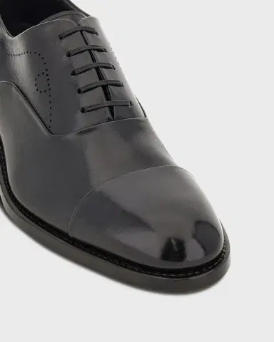 Ferragamo Men's Albert Tramezza Cap-Toe Brogue Leather Oxfords | Thumbnail 2