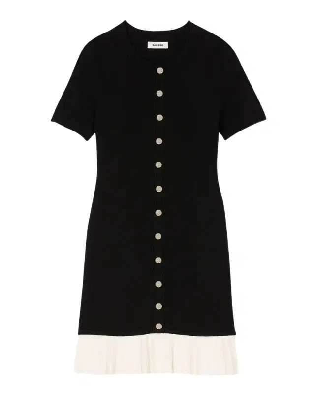Sandro Paradis Pleated-Hem Mini Dress