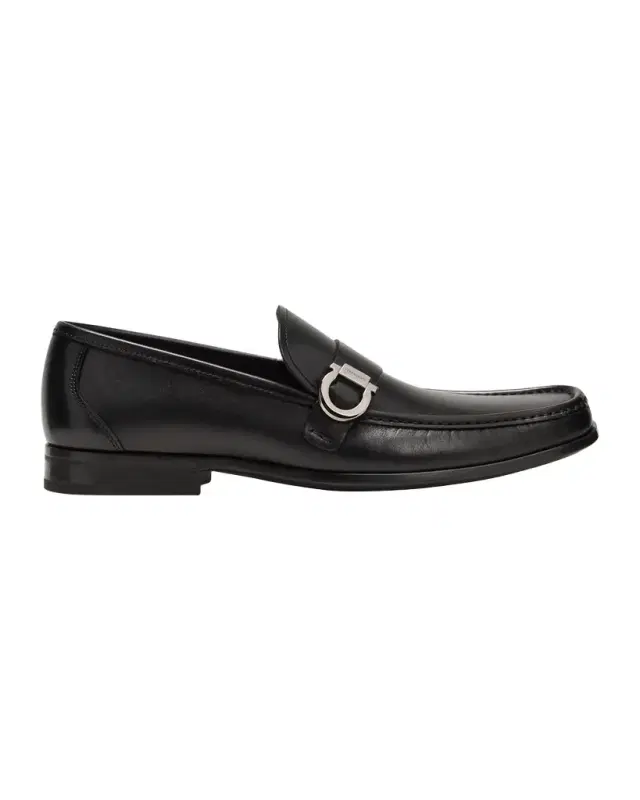 Ferragamo Men 's Caspian Gancio Leather Loafers