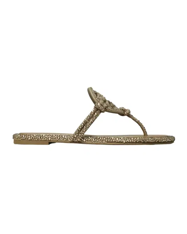 Miller Embellished Medallion Flat Thong Sandals