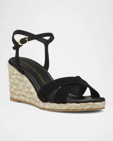 Stuart Weitzman Dayna Suede Crisscross Wedge Espadrilles | Thumbnail 2