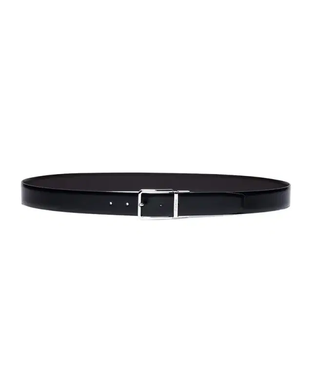 Santoni Men 's Smooth Leather Reversible Belt