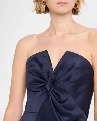 Aidan Mattox Strapless Bow-Front Stretch Mikado Midi Dress | Thumbnail 5 Aidan Mattox Strapless Bow-Front Stretch Mikado Midi Dress | Thumbnail 5