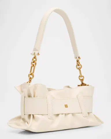 Balmain Anthem Mini Buckle Shoulder Bag in Calfskin Leather | Thumbnail 2