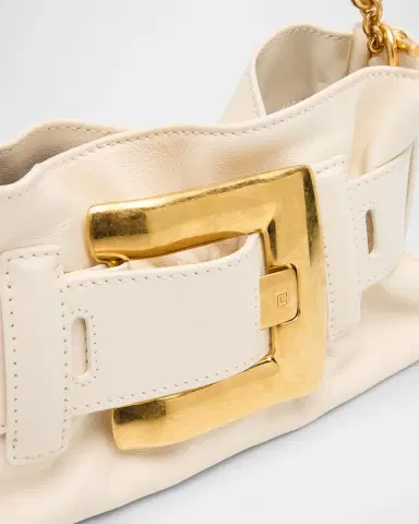 Balmain Anthem Mini Buckle Shoulder Bag in Calfskin Leather | Thumbnail 5