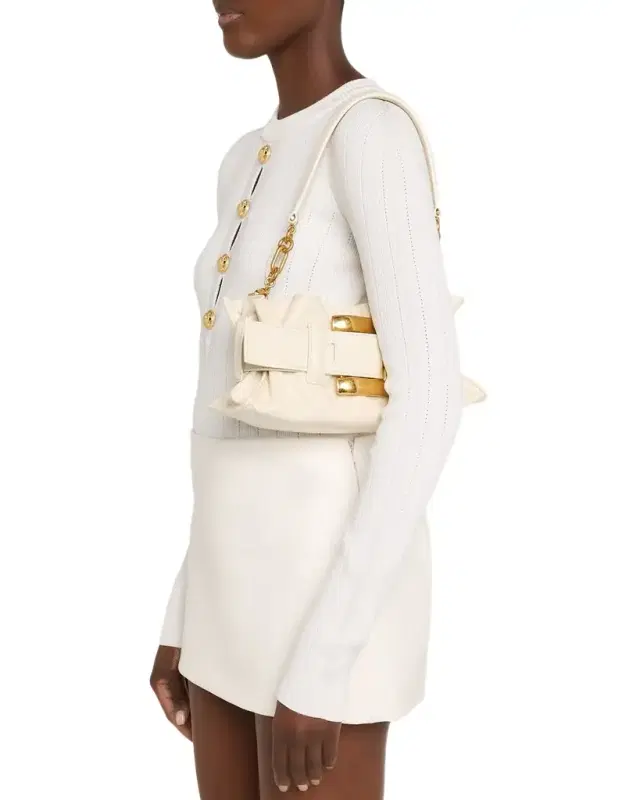 Anthem Mini Buckle Shoulder Bag in Calfskin Leather