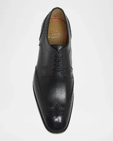 Christian Louboutin Men's Grave Patterned Leather Derby Shoes | Thumbnail 4 Christian Louboutin Men's Grave Patterned Leather Derby Shoes | Thumbnail 4