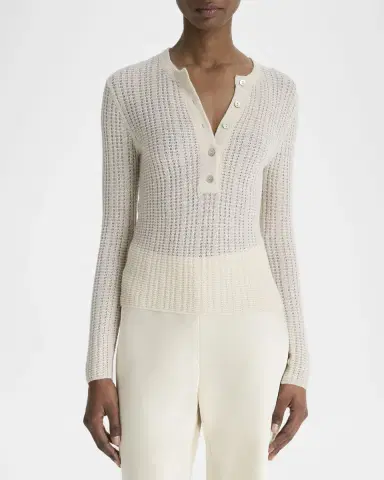 Vince Waffle-Knit Henley Top | Thumbnail 4