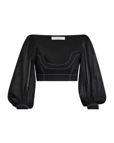 Philosophy di Lorenzo Serafini Puff-Sleeve Crop Blouse | Thumbnail 1