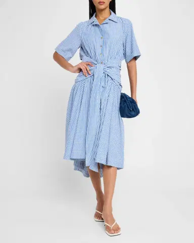 Rosie Assoulin Striped Tie High-Low Shirtdress | Thumbnail 2