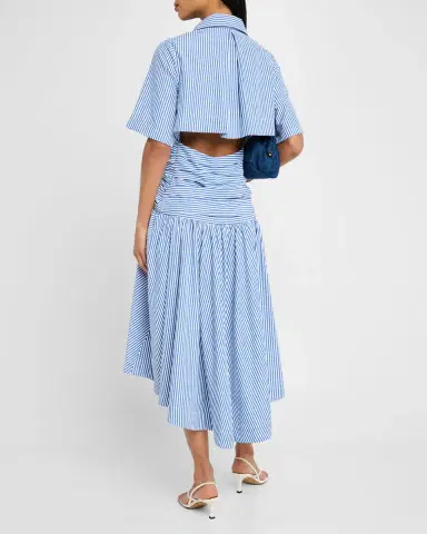 Rosie Assoulin Striped Tie High-Low Shirtdress | Thumbnail 3