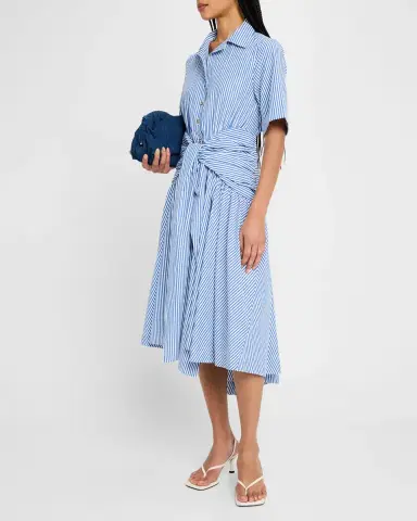Rosie Assoulin Striped Tie High-Low Shirtdress | Thumbnail 4
