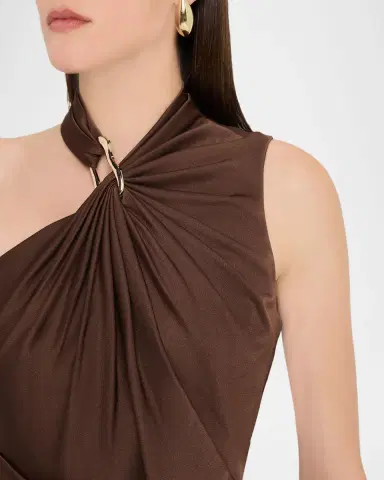 Aidan Mattox Pleated Bodycon Crepe Back Satin Midi Dress | Thumbnail 5 Aidan Mattox Pleated Bodycon Crepe Back Satin Midi Dress | Thumbnail 5