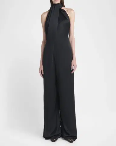 Stella McCartney Envers Draped Satin Halterneck Jumpsuit | Thumbnail 2