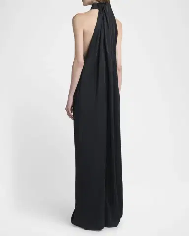 Stella McCartney Envers Draped Satin Halterneck Jumpsuit | Thumbnail 3
