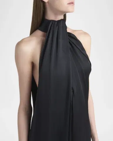 Stella McCartney Envers Draped Satin Halterneck Jumpsuit | Thumbnail 5