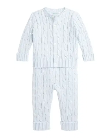 Polo Ralph Lauren Kid's Cotton Cable Knit Sweater & Pants Set | Thumbnail 1