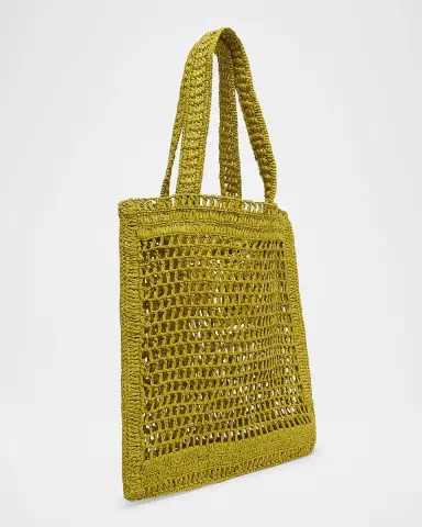 Chloé Summer Banana Tote Bag in Crochet Fabric | Thumbnail 8