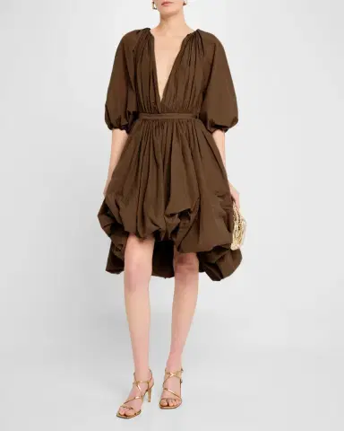 Philosophy di Lorenzo Serafini Plunging Puff-Sleeve Balloon Dress | Thumbnail 2 Philosophy di Lorenzo Serafini Plunging Puff-Sleeve Balloon Dress | Thumbnail 2