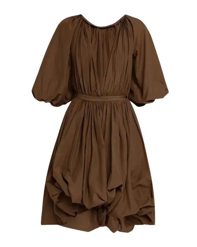 Philosophy di Lorenzo Serafini Plunging Puff-Sleeve Balloon Dress