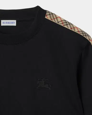 Burberry Men's Check-Trim Cotton T-Shirt | Thumbnail 5 Burberry Men's Check-Trim Cotton T-Shirt | Thumbnail 5