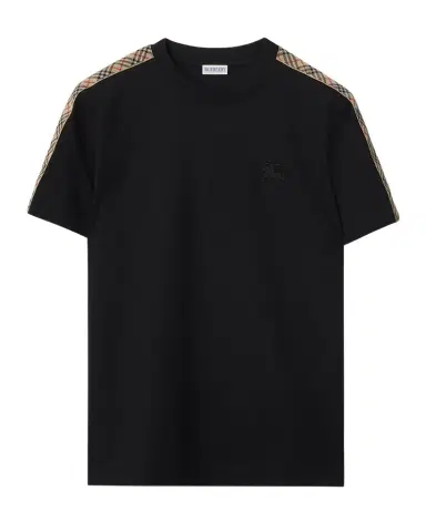 Burberry Men's Check-Trim Cotton T-Shirt | Thumbnail 1 Burberry Men's Check-Trim Cotton T-Shirt | Thumbnail 1