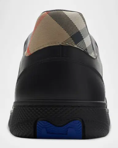 Burberry Men's Terrace Leather and Check Low-Top Sneakers | Thumbnail 2