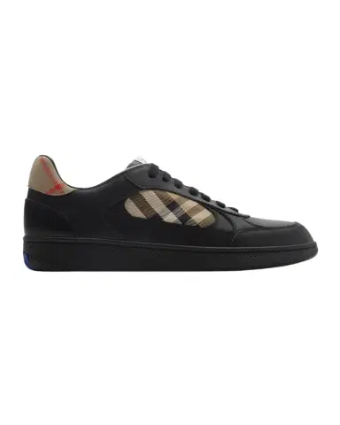 Burberry Men's Terrace Leather and Check Low-Top Sneakers | Thumbnail 1