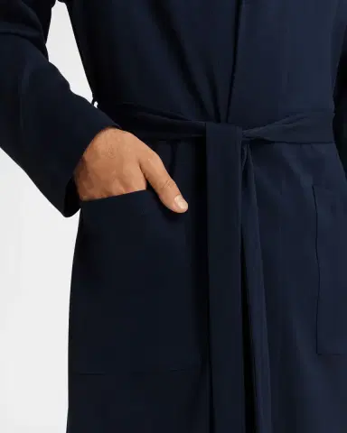 Hanro Men's Night Day Interlock Cotton Robe | Thumbnail 4