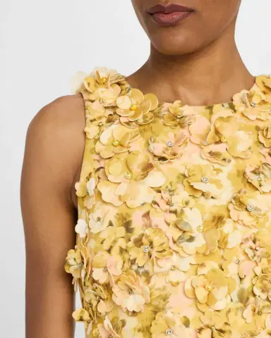 Badgley Mischka Collection Floral-Print Scuba Trumpet Gown | Thumbnail 5 Badgley Mischka Collection Floral-Print Scuba Trumpet Gown | Thumbnail 5