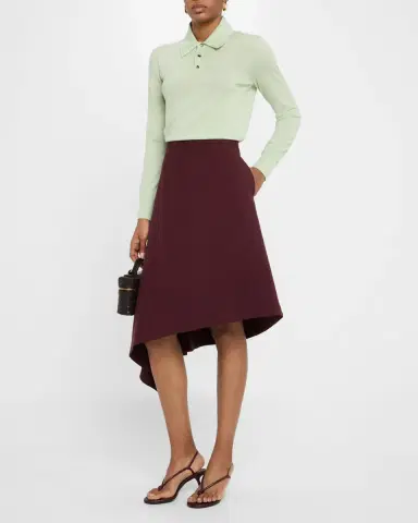 Bottega Veneta Long-Sleeve Fine Cashmere Polo Sweater | Thumbnail 2 Bottega Veneta Long-Sleeve Fine Cashmere Polo Sweater | Thumbnail 2