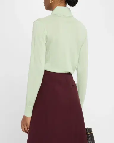 Bottega Veneta Long-Sleeve Fine Cashmere Polo Sweater | Thumbnail 3 Bottega Veneta Long-Sleeve Fine Cashmere Polo Sweater | Thumbnail 3