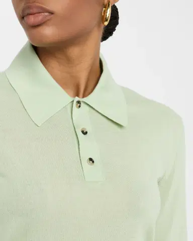 Bottega Veneta Long-Sleeve Fine Cashmere Polo Sweater | Thumbnail 5 Bottega Veneta Long-Sleeve Fine Cashmere Polo Sweater | Thumbnail 5