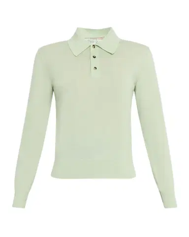 Bottega Veneta Long-Sleeve Fine Cashmere Polo Sweater | Thumbnail 1 Bottega Veneta Long-Sleeve Fine Cashmere Polo Sweater | Thumbnail 1