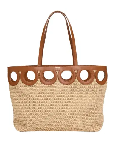 Ferragamo Gancini Frame Raffia Tote Bag | Thumbnail 1 Ferragamo Gancini Frame Raffia Tote Bag | Thumbnail 1