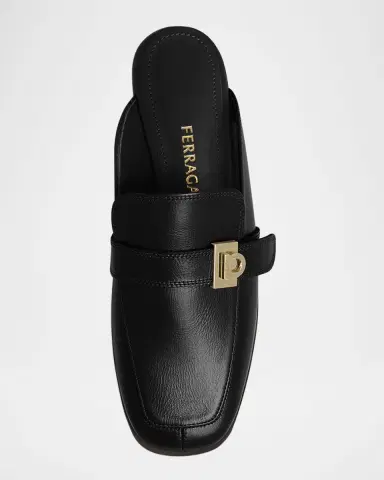 Ferragamo Mavira Leather Gancini Strap Loafer Mules | Thumbnail 4 Ferragamo Mavira Leather Gancini Strap Loafer Mules | Thumbnail 4
