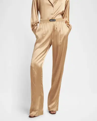 TOM FORD Logo-Banded Silk PJ Pants | Thumbnail 4