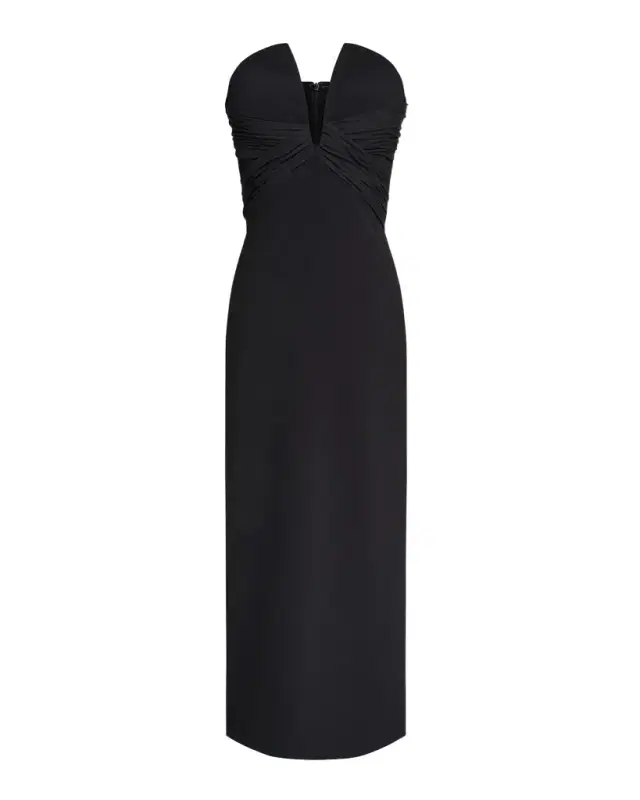 Marguerite Strapless Plunge Midi Dress