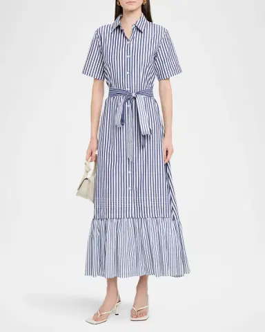 Evi Grintela Melanie Flounce Striped Cotton Midi Shirtdress | Thumbnail 2 Evi Grintela Melanie Flounce Striped Cotton Midi Shirtdress | Thumbnail 2