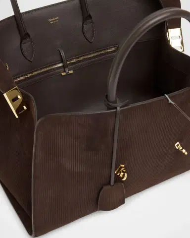 Ferragamo Hug Suede Corduroy Top-Handle Bag | Thumbnail 4