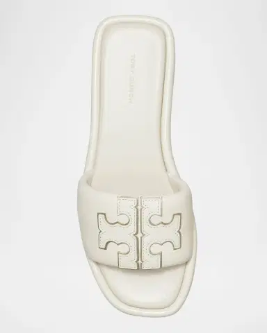 Tory Burch Double T Leather Medallion Slide Sandals | Thumbnail 4