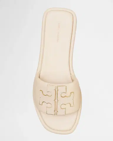 Tory Burch Double T Leather Medallion Slide Sandals | Thumbnail 6