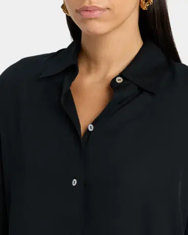 Vince Classic Button-Front Blouse | Thumbnail 5