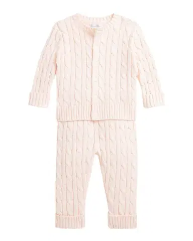 Polo Ralph Lauren Kid's Cotton Cable Knit Sweater & Pants Set | Thumbnail 1 Polo Ralph Lauren Kid's Cotton Cable Knit Sweater & Pants Set | Thumbnail 1