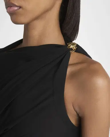 Bottega Veneta Frog Draped Matte Viscose Jersey Cape Dress | Thumbnail 5 Bottega Veneta Frog Draped Matte Viscose Jersey Cape Dress | Thumbnail 5